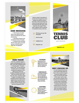 Professional Tennis Trifold Brochure - free Google Docs Template - 3666