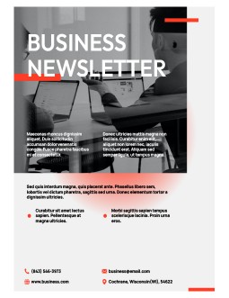 Business Newsletter with Red Gradient - free Google Docs Template - 4048
