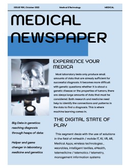 Blue Medical Newspaper - free Google Docs Template - 3337