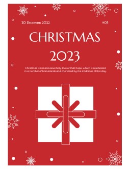 Red Minimal Christmas Newsletter - free Google Docs Template - 3519