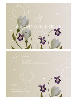 Pastel Wedding Business Card - free Google Docs Template - 3370