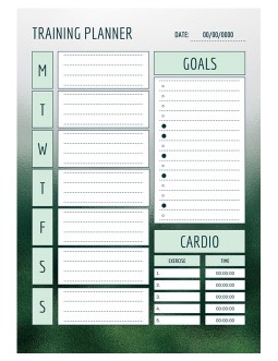 Weekly Training Planner - free Google Docs Template - 4177