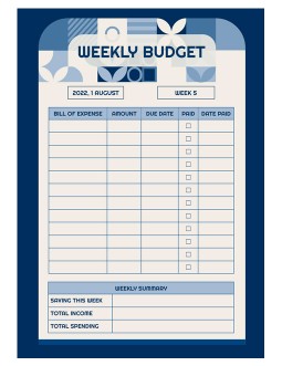 Abstract Weekly Budget - free Google Docs Template - 3005