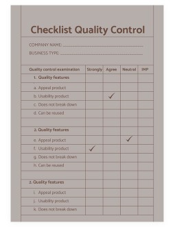 Checklist Quality Control - free Google Docs Template - 4056
