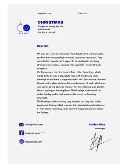 Minimalist Christmas Letterhead - free Google Docs Template - 3615