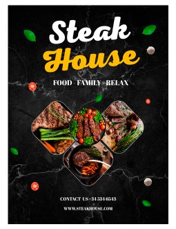 Steak House Menu - free Google Docs Template - 4042