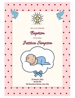 Cute Baptism Invitation - free Google Docs Template - 4096