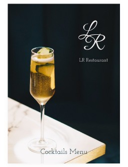 Elegant Cocktails Restaurant Menu - free Google Docs Template - 1852