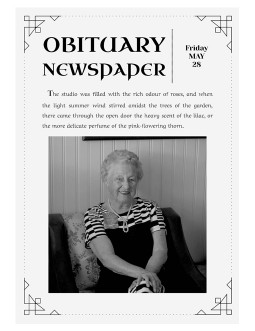 Obituary Newspaper - free Google Docs Template - 654