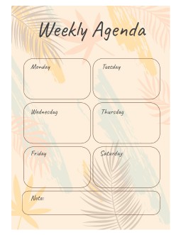 Tropic Weekly Agenda - free Google Docs Template - 3186