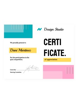 Color Modern Award Certificate - free Google Docs Template - 2709