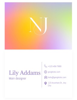 Designer Gradient Business Card - free Google Docs Template - 3795