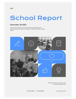 Blue School Report - free Google Docs Template - 3654