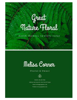 Floral Business Card - free Google Docs Template - 1677