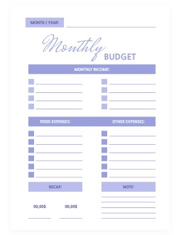 Monthly Lavender Budget - free Google Docs Template - 1772