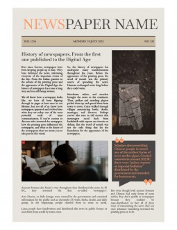 Beige Newspaper with Orange Accent - free Google Docs Template - 2818