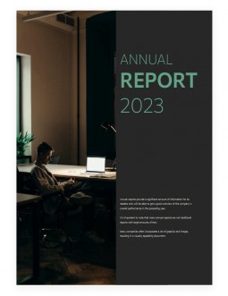 Simple Dark Annual Report - free Google Docs Template - 1742