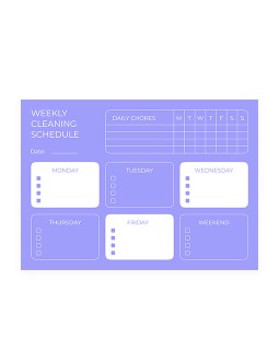 Cool Purple Cleaning Schedule - free Google Docs Template - 4206