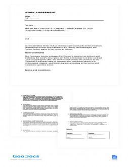 Work Agreement - free Google Docs Template - 4072